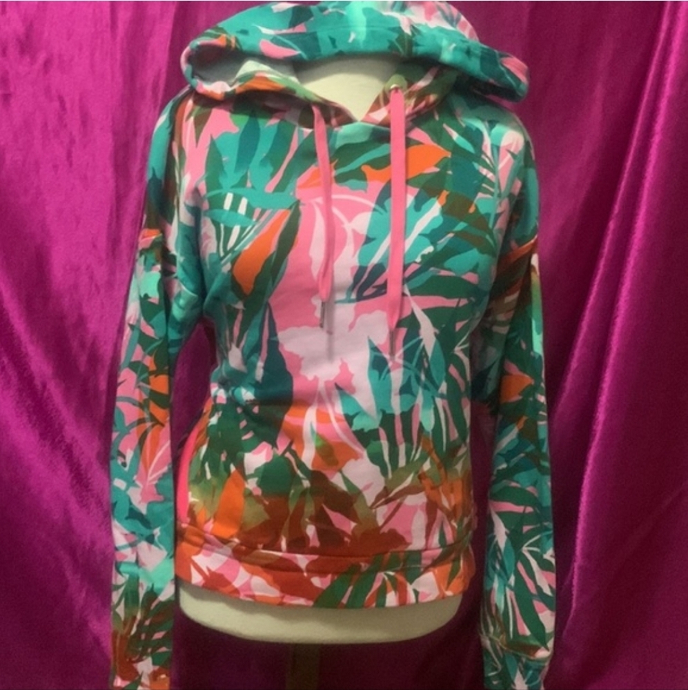 Colorful Leaf Print Hoodie